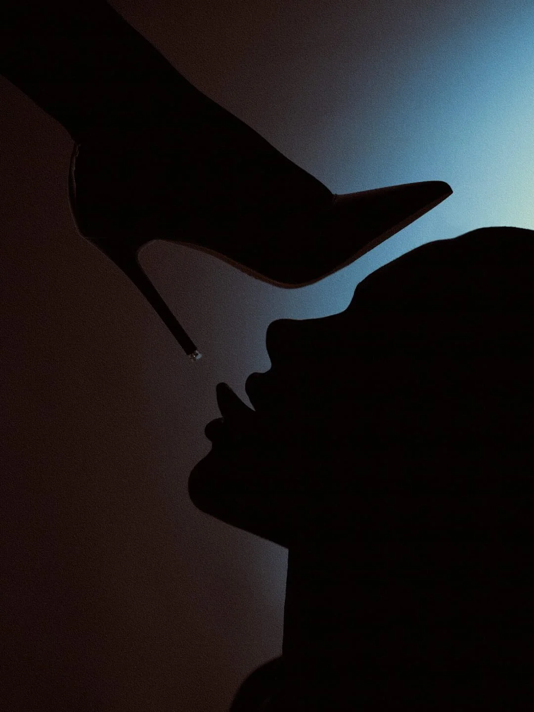 Silhouette with a stiletto heel